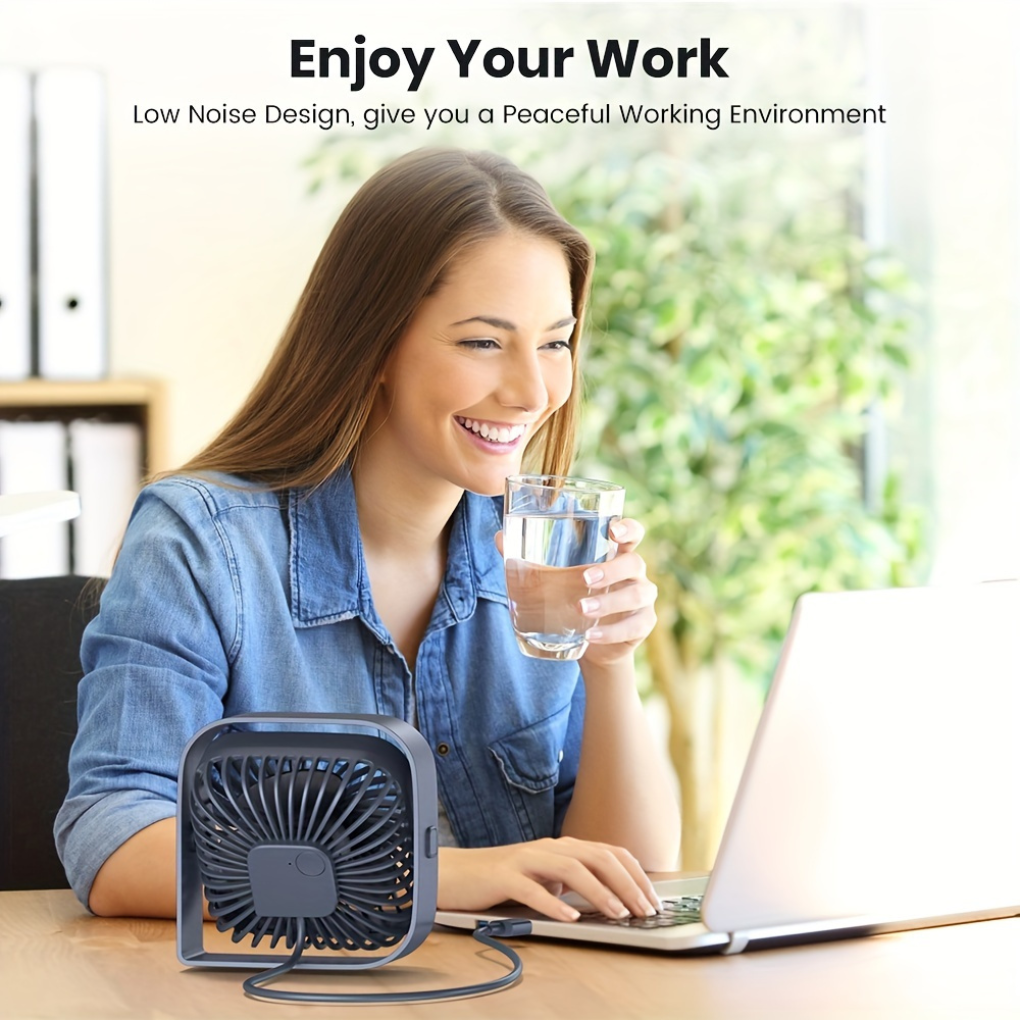 USB Desk Fan Portable Mini Fan – Quiet Cooling Fan for Home, Travel & Camping