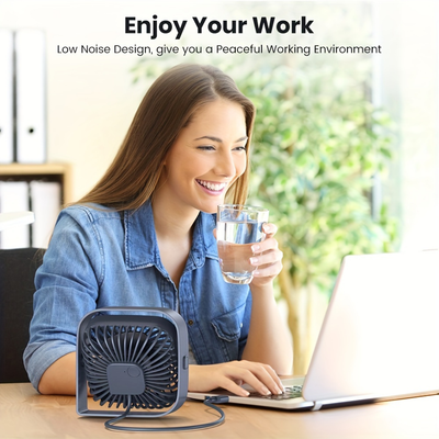 USB Desk Fan Portable Mini Fan – Quiet Cooling Fan for Home, Travel & Camping