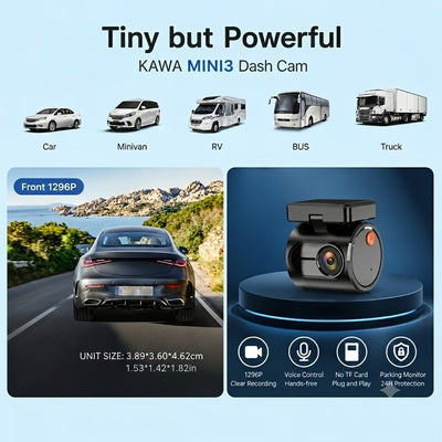 Mini WiFi Dash Cam for Cars – Voice Control, 24H Parking Monitor & Wireless Video Recording