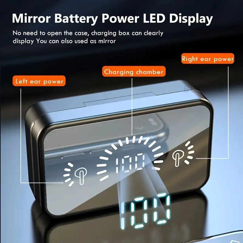 Wireless Earbuds with Power Bank – Hi-Fi Sound & LED Display Case