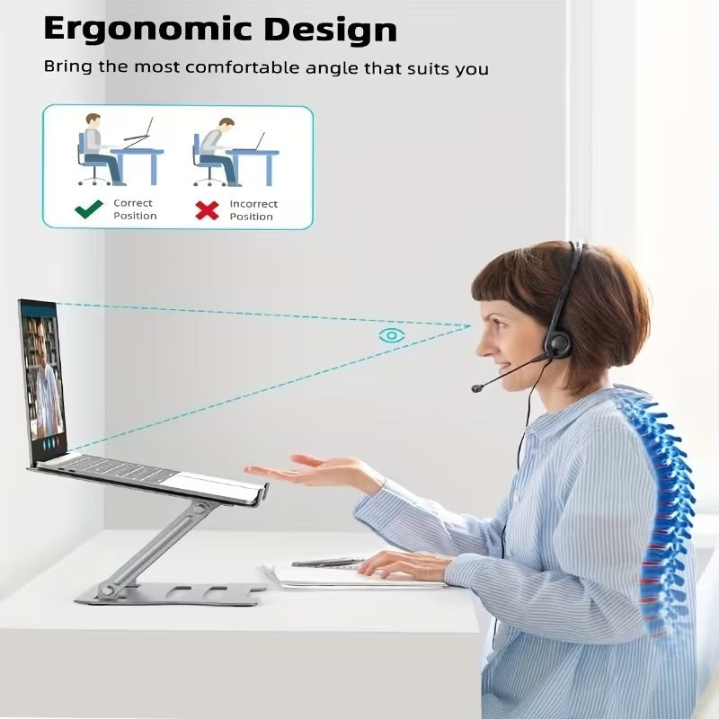 Desktop Laptop Stand with Height Adjustment & Phone Holder