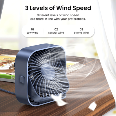 USB Desk Fan Portable Mini Fan – Quiet Cooling Fan for Home, Travel & Camping
