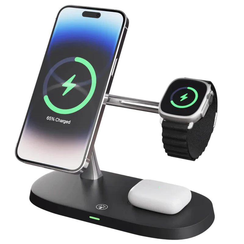 4-in-1 MagSafe Wireless Charging Station – Fast Charger Stand for iPhone, Watch & AirPods