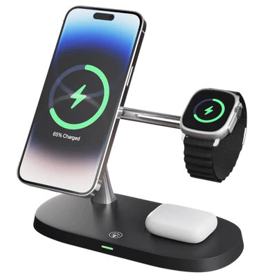 4-in-1 MagSafe Wireless Charging Station – Fast Charger Stand for iPhone, Watch & AirPods
