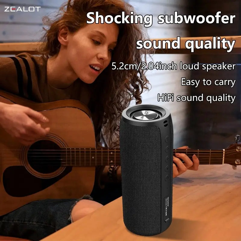 Portable Bluetooth Speaker – Deep Bass, Waterproof, Dual Pairing Stereo Sound