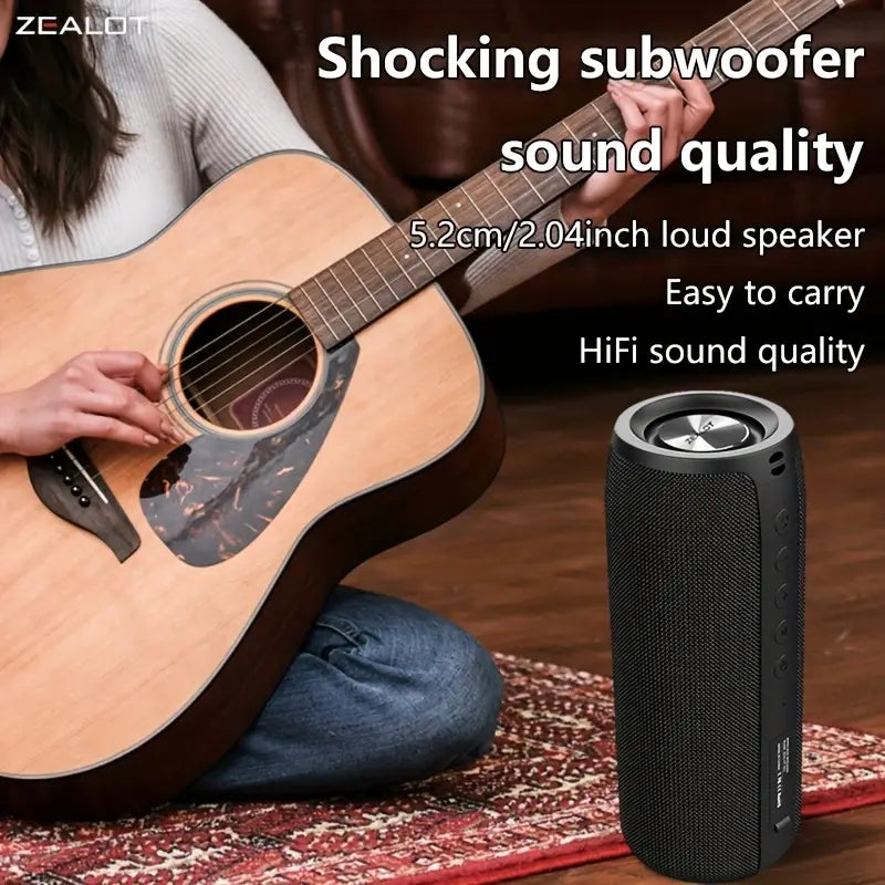 Portable Bluetooth Speaker – Deep Bass, Waterproof, Dual Pairing Stereo Sound