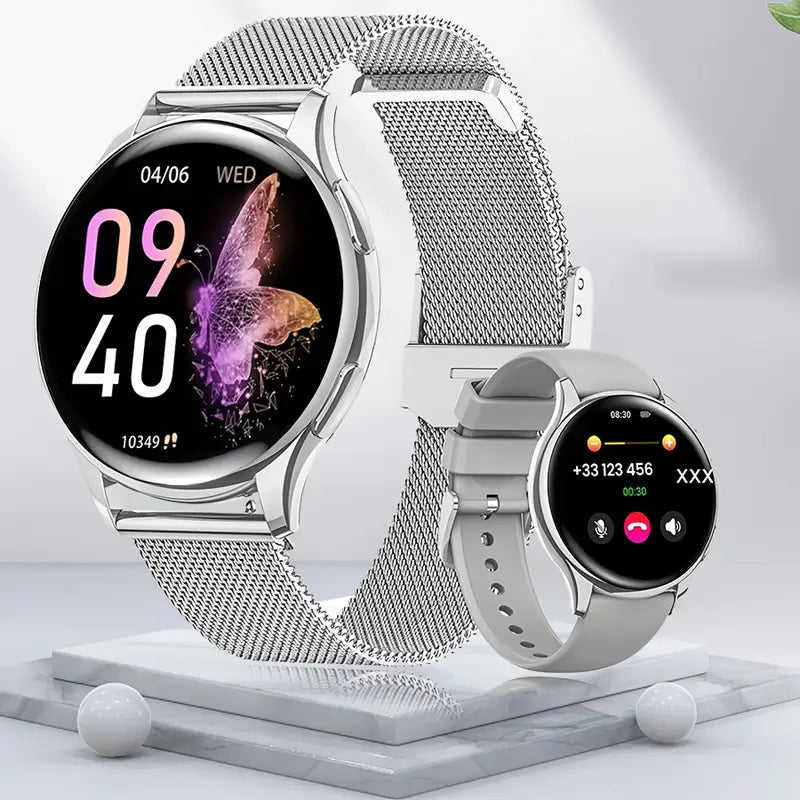 Women’s Smartwatch – Elegant Mesh Strap & Fitness Tracker, Notifications