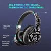 Bluetooth Wireless Headphones – DJ Style, Foldable, with Custom "LOVE" Graffiti Art