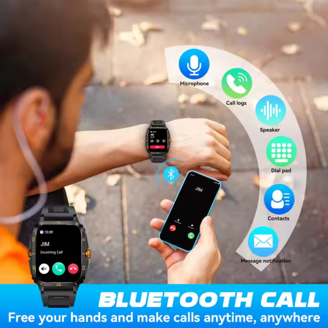 Airwatch Titan X – Rugged Smartwatch with Fitness Tracking, SMS & Calls, Waterproof