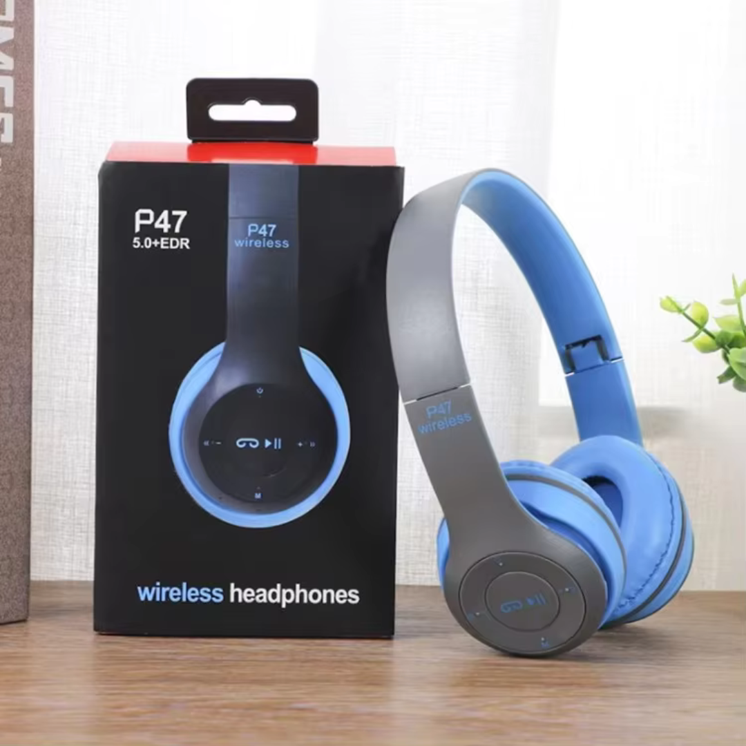 Wireless Bluetooth Foldable Headphones with Mic – HiFi Bass Stereo