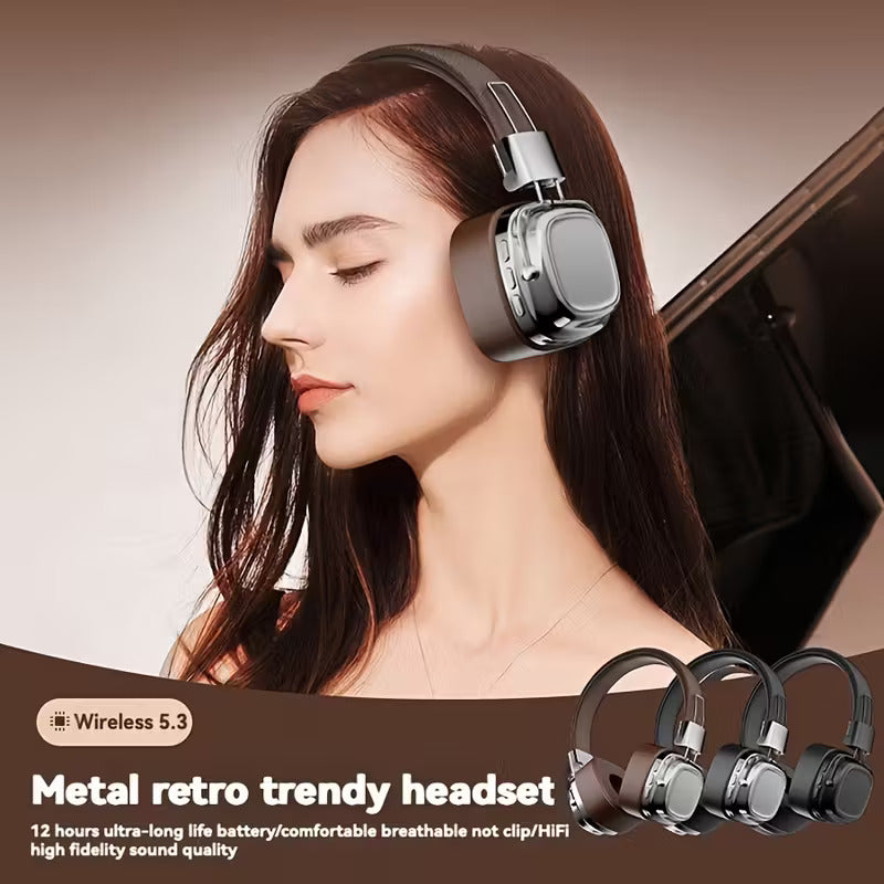 Airwatch Retro Wireless Headphones – Metal Design, HiFi Sound & Deep Bass Audio