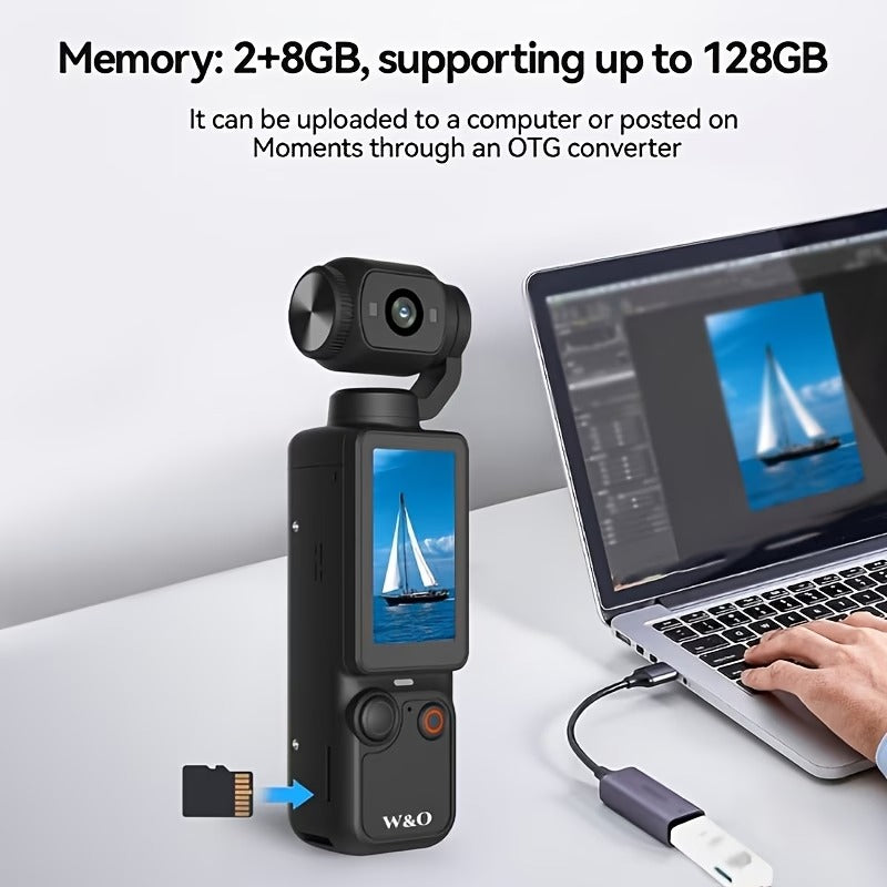 2K Portable Body Camera – Pocket Size, 180° Rotating Lens & 16x Zoom