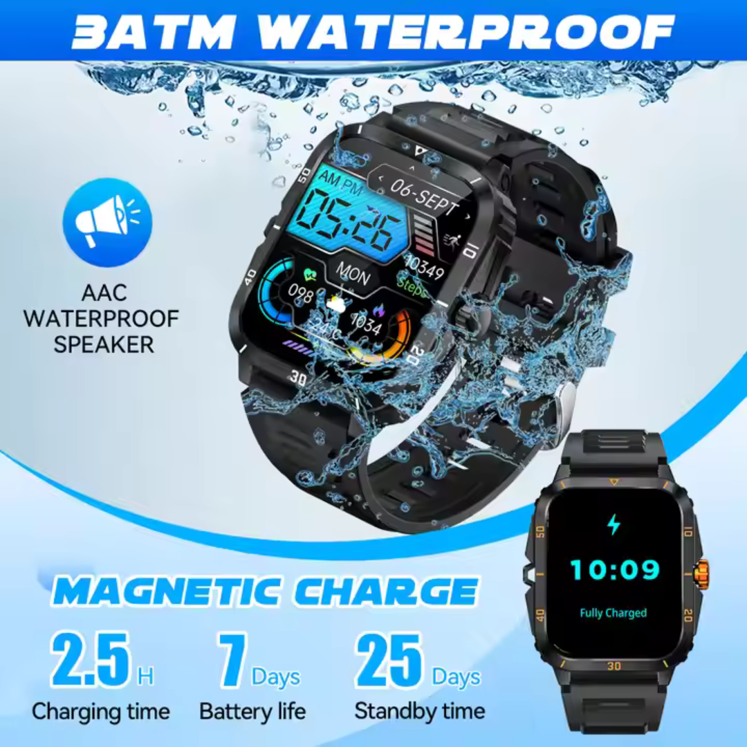 Airwatch Titan X – Rugged Smartwatch with Fitness Tracking, SMS & Calls, Waterproof