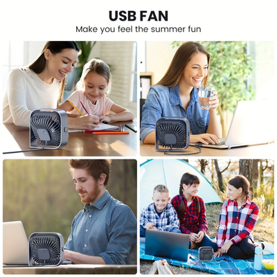 USB Desk Fan Portable Mini Fan – Quiet Cooling Fan for Home, Travel & Camping