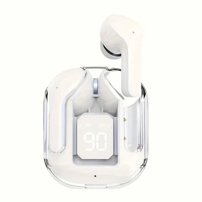 Airwatch Transparent TWS Wireless Earbuds – LED Display, Hi-Fi Sound, Gaming Headphones with Mic