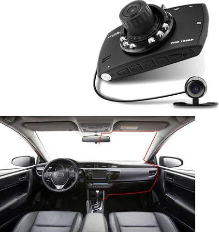 Dual Lens Car Dash Cam – Front & Rear 1080P Full HD Dash Camera with Night Vision