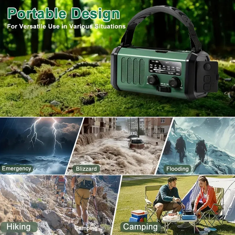 Emergency Radio with Power Bank – 10000mAh & Flashlight
