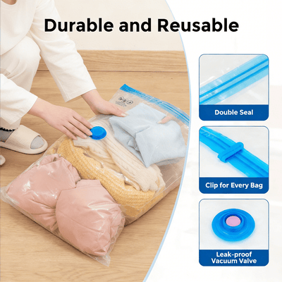 10-Pack Space Saving Vacuum Storage Bags with Hand Pump