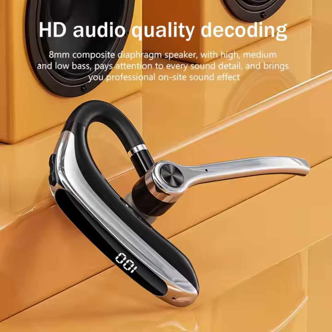 LED Bluetooth Business Earpiece – Wireless Hands-Free Headset with HiFi Stereo & Noise Reduction