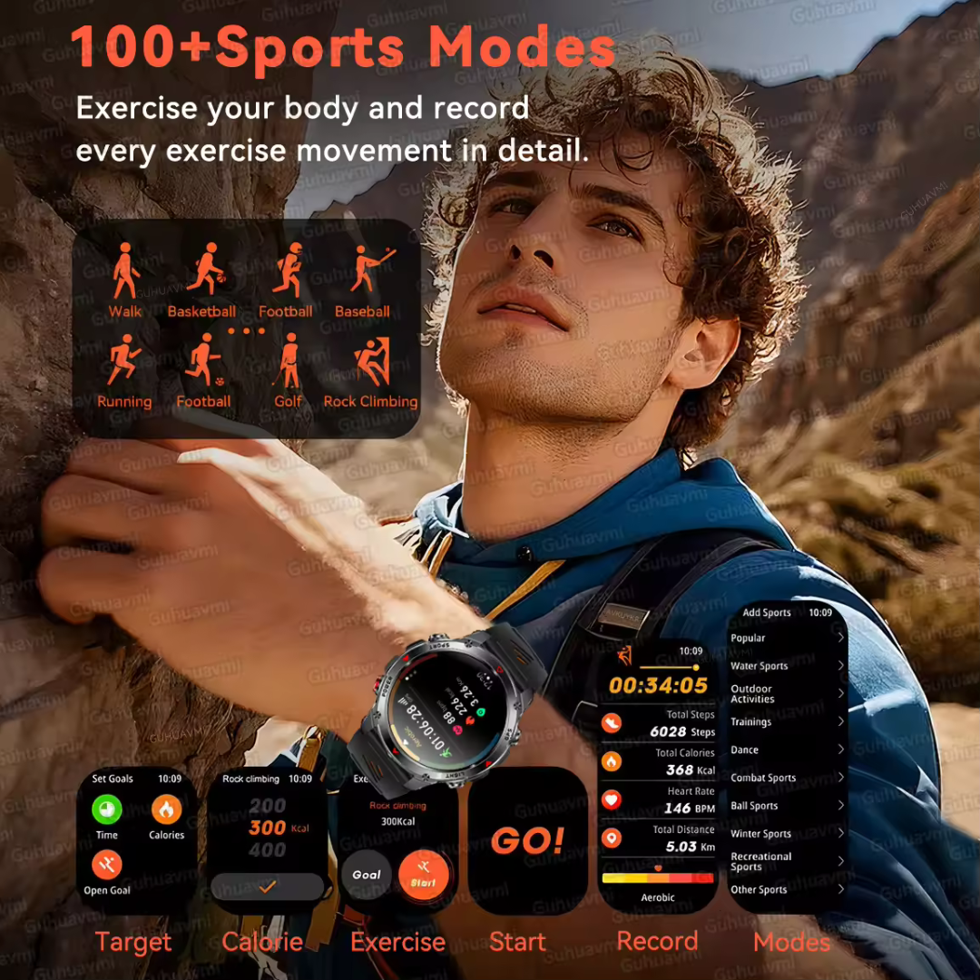 Airwatch Titan X Smartwatch – GPS, Bluetooth Calling, SMS Notifications, Waterproof Sports Watch