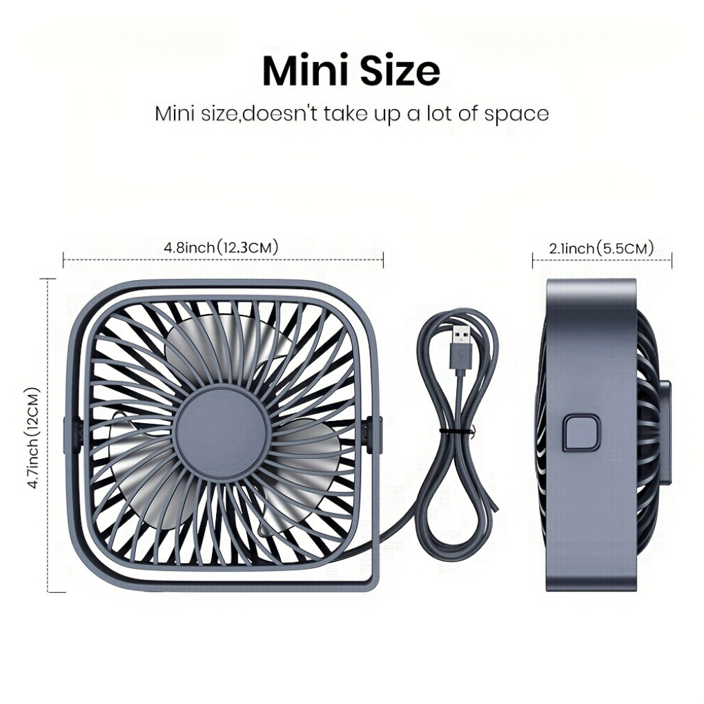 USB Desk Fan Portable Mini Fan – Quiet Cooling Fan for Home, Travel & Camping