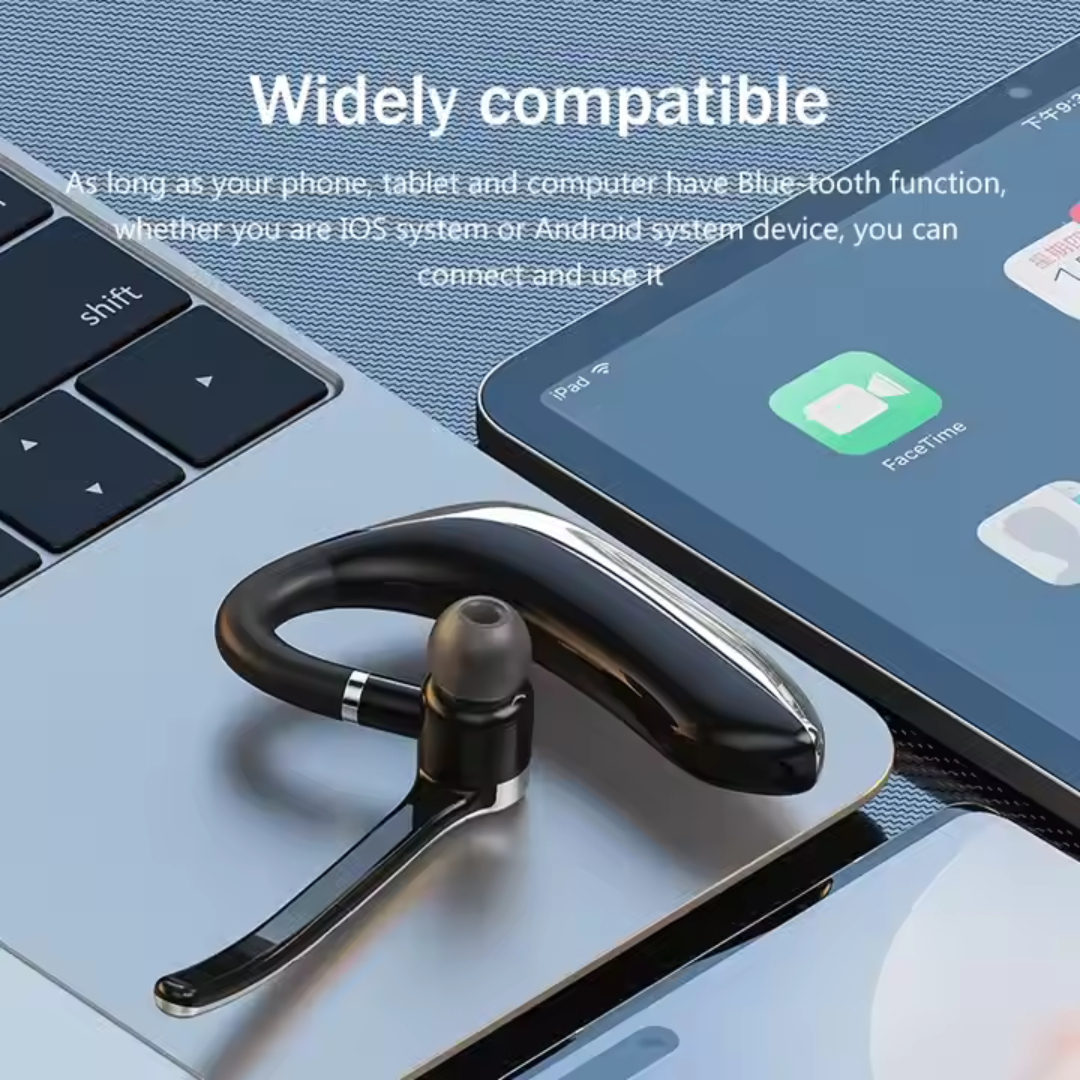 LED Bluetooth Business Earpiece – Wireless Hands-Free Headset with HiFi Stereo & Noise Reduction