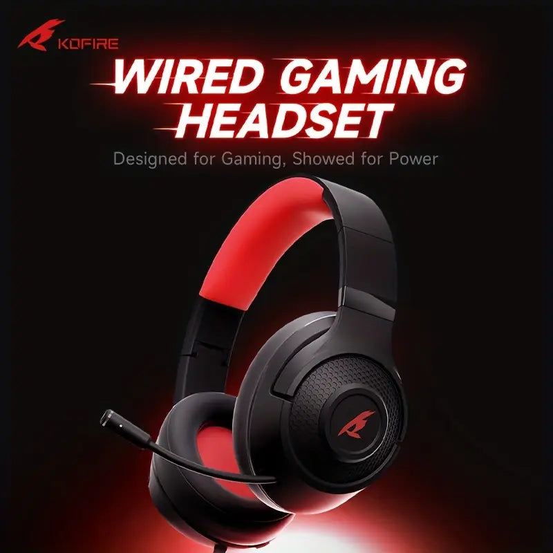 Airwatch Foldable Wired Gaming Headset – Deep Bass, Noise Cancelling Over-Ear Headphones with Mic