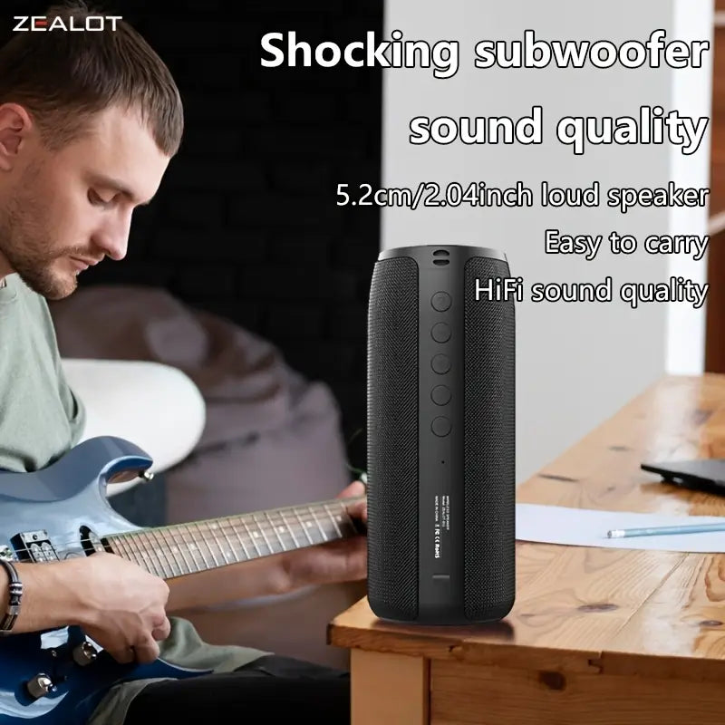 Portable Bluetooth Speaker – Deep Bass, Waterproof, Dual Pairing Stereo Sound