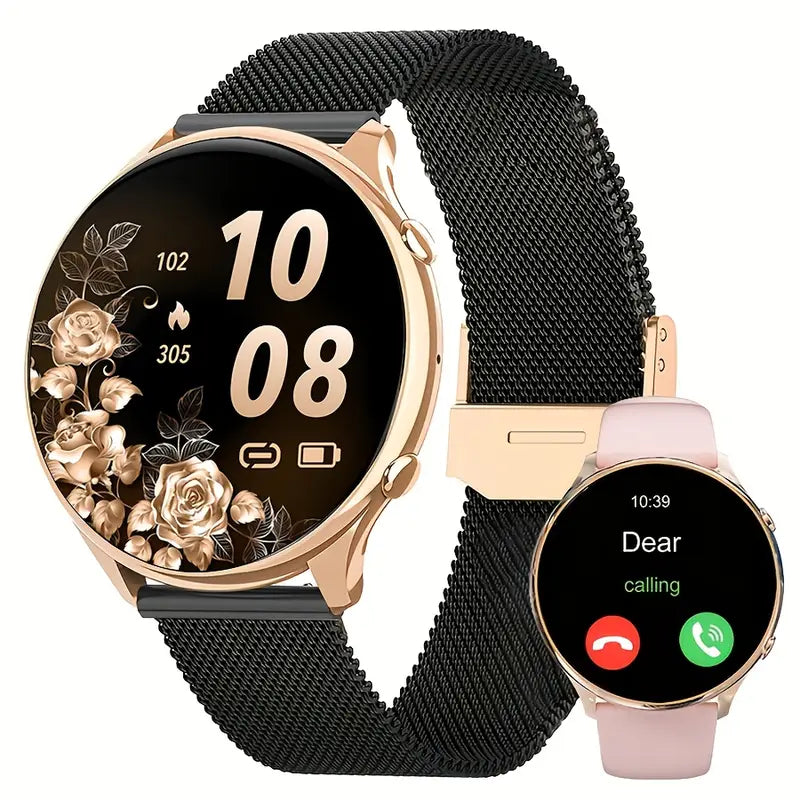 Women’s Smartwatch – Elegant Mesh Strap & Fitness Tracker, Notifications