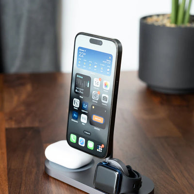 3-in-1 Wireless Charging Stand – Fast Magnetic Charger for Phone, Watch & Earbuds