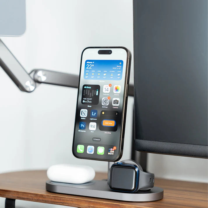 3-in-1 Wireless Charging Stand – Fast Magnetic Charger for Phone, Watch & Earbuds