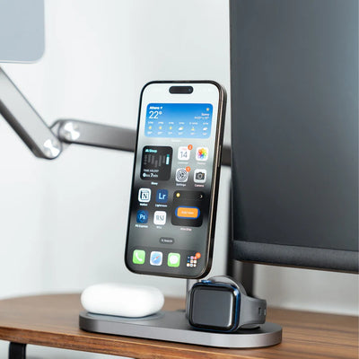 3-in-1 Wireless Charging Stand – Fast Magnetic Charger for Phone, Watch & Earbuds