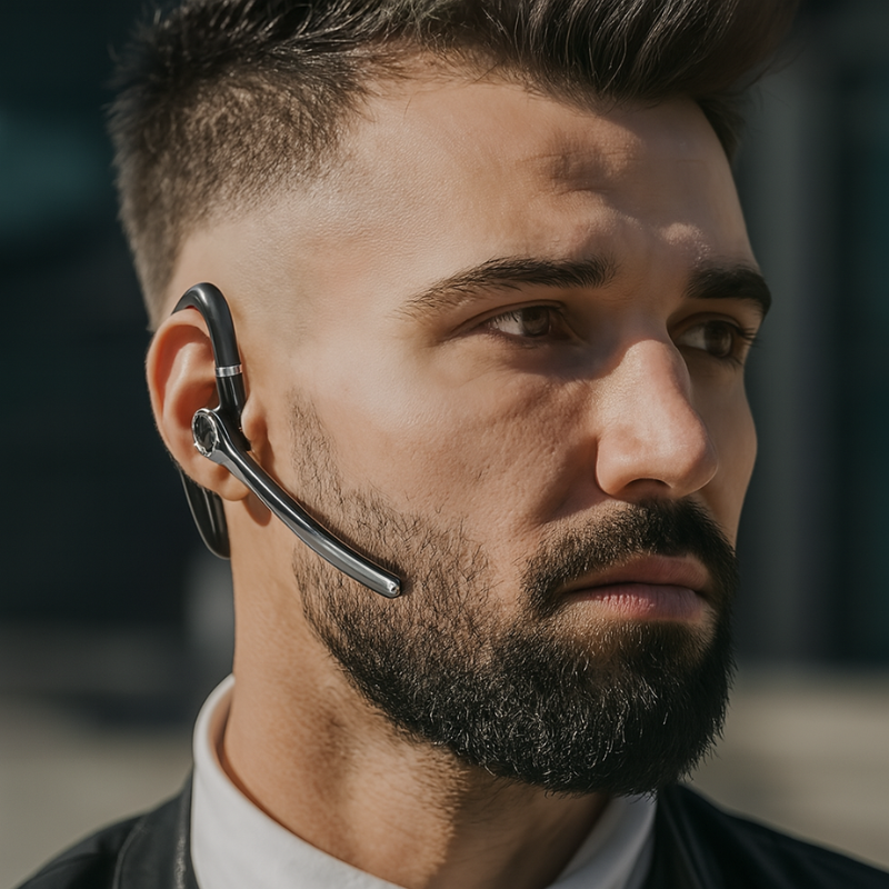 LED Bluetooth Business Earpiece – Wireless Hands-Free Headset with HiFi Stereo & Noise Reduction