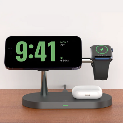 4-in-1 MagSafe Wireless Charging Station – Fast Charger Stand for iPhone, Watch & AirPods