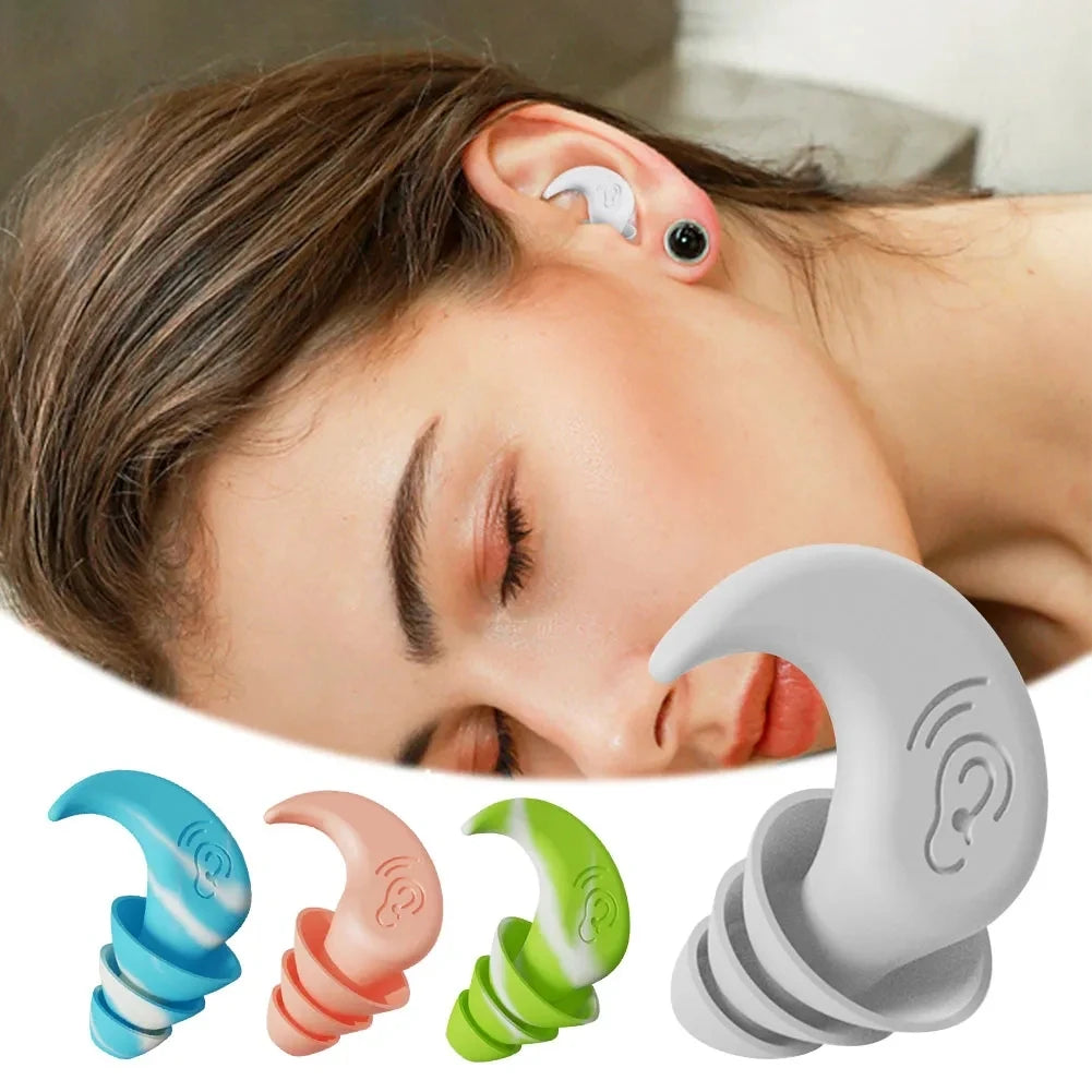 Noise Cancelling Ear Plugs for Sleep – Waterproof Reusable Silicone Earplugs