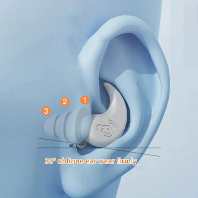 Noise Cancelling Ear Plugs for Sleep – Waterproof Reusable Silicone Earplugs