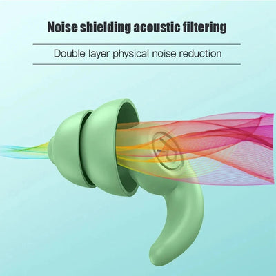Noise Cancelling Ear Plugs for Sleep – Waterproof Reusable Silicone Earplugs