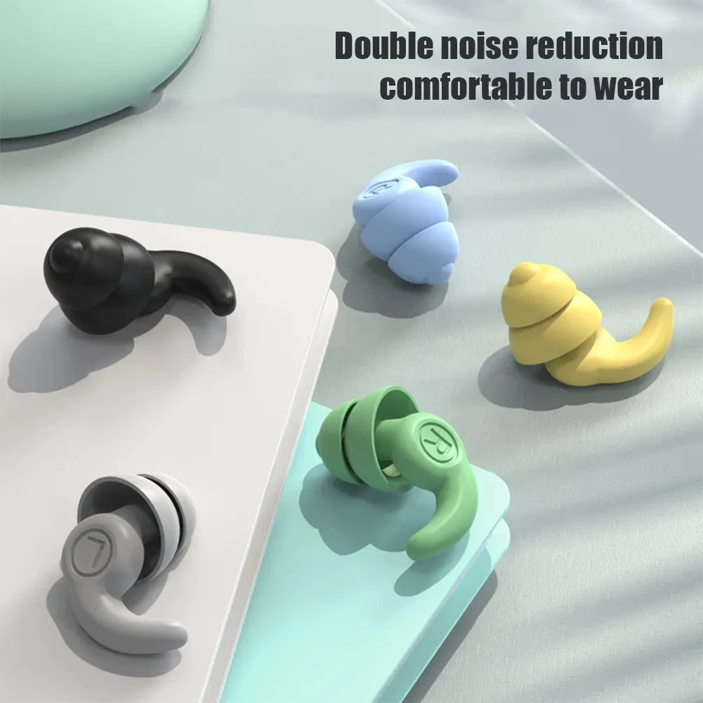 Noise Cancelling Ear Plugs for Sleep – Waterproof Reusable Silicone Earplugs