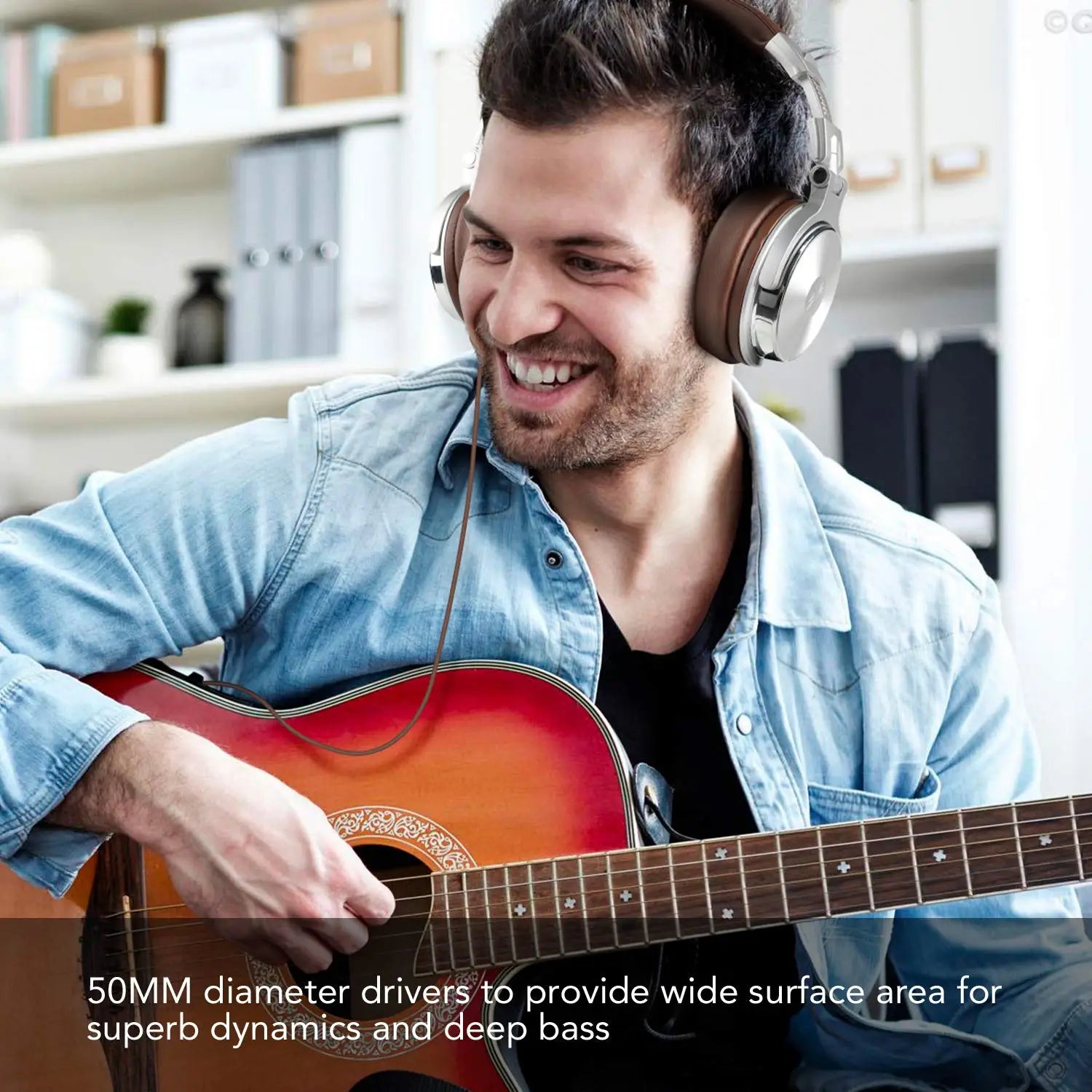 Studio DJ Headphones with Mic – Wired Over Ear Monitoring Headphones