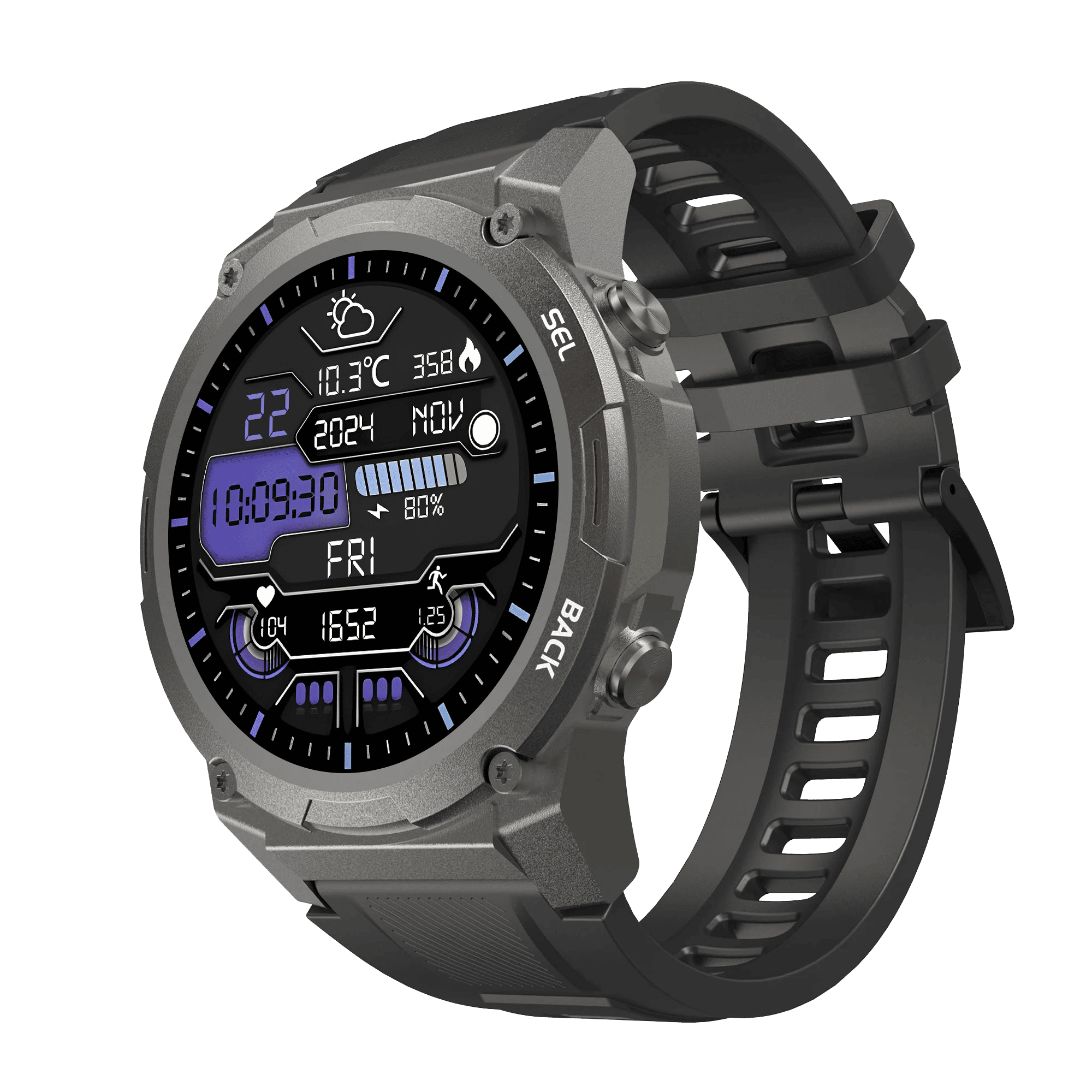 Airwatch Pro Ultra 2.0 Smartwatch – Rugged Fitness Tracker Watch | Waterproof, Heart Rate, GPS