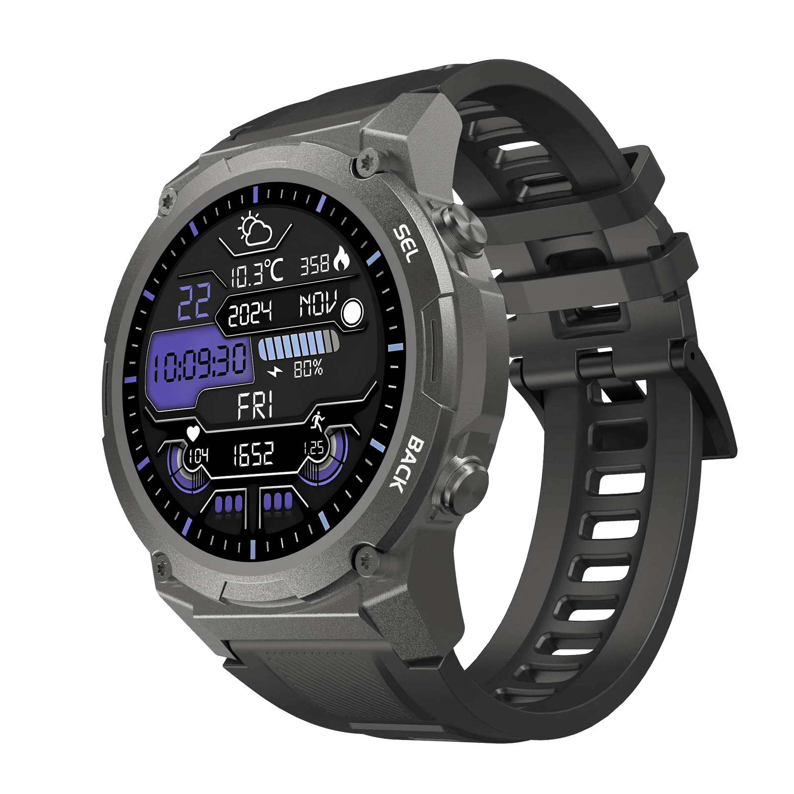 Airwatch Pro Ultra 2.0 Smartwatch – Rugged Fitness Tracker Watch | Waterproof, Heart Rate, GPS