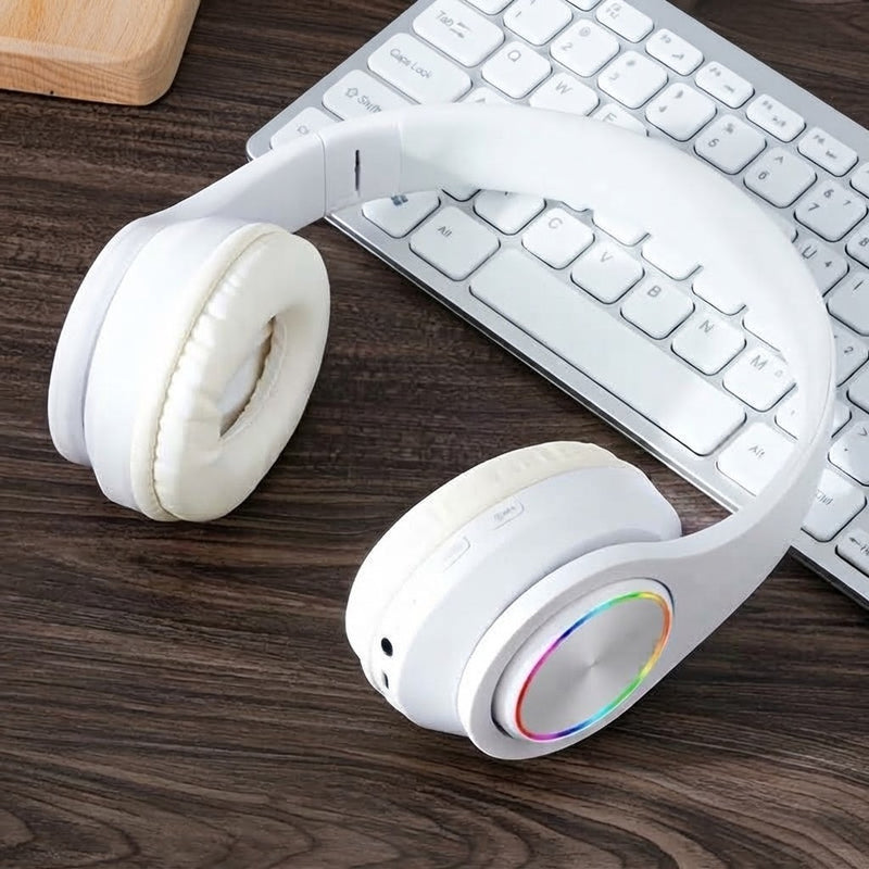 Wireless Over-Ear Headphones – 3D Surround Sound, Foldable Design & 3.5mm Jack