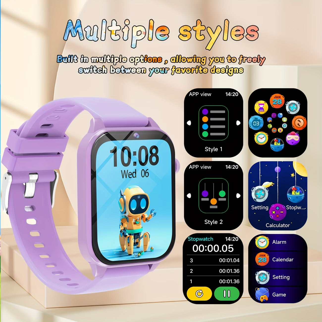 Airwatch Kids Smartwatch – Touchscreen, Built-in Camera, Games, Flashlight & Alarm Clock