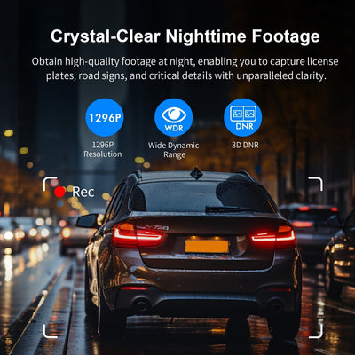 Mini 2K Dash Cam for Cars – 145° Wide Angle, Night Vision, Voice Control & 32GB Memory Card