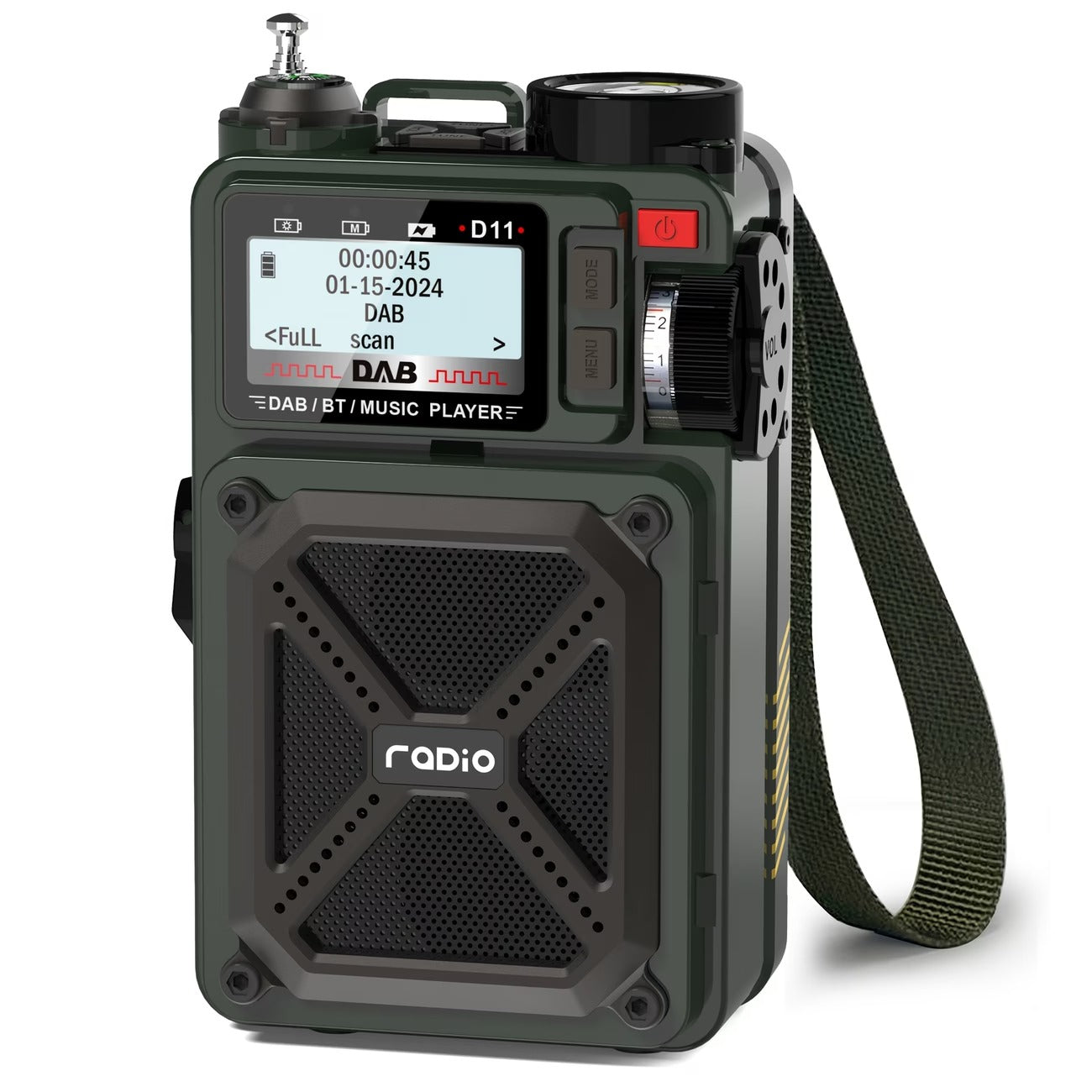 Portable DAB/DAB+ Radio – Wind-Up, Solar Charging & Bluetooth