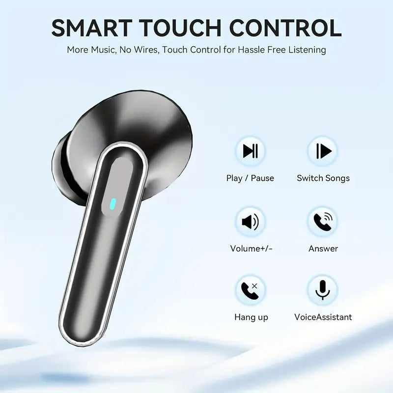 Wireless In-Ear Earbuds – Touch Control & LED Display Case