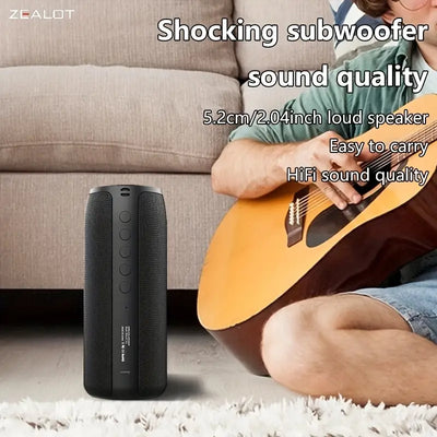 Portable Bluetooth Speaker – Deep Bass, Waterproof, Dual Pairing Stereo Sound