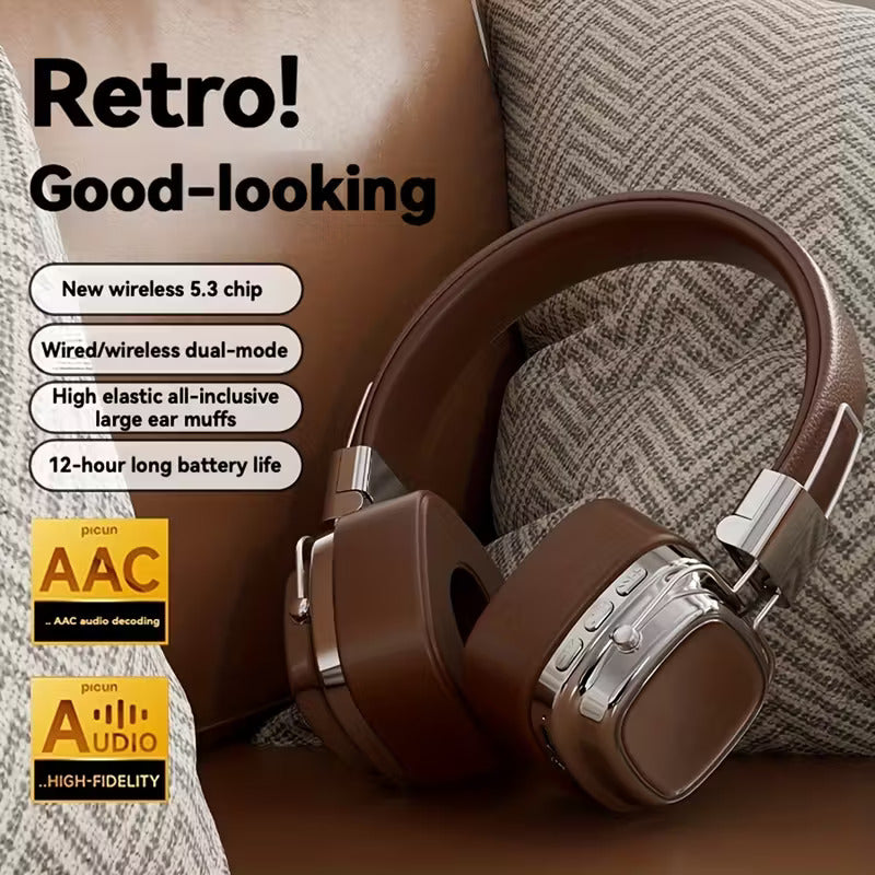 Airwatch Retro Wireless Headphones – Metal Design, HiFi Sound & Deep Bass Audio