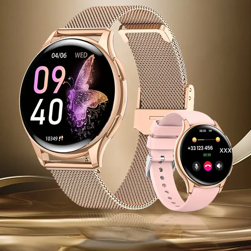 Women’s Smartwatch – Elegant Mesh Strap & Fitness Tracker, Notifications