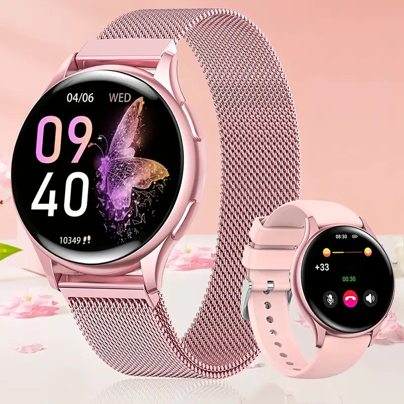 Women’s Smartwatch – Elegant Mesh Strap & Fitness Tracker, Notifications